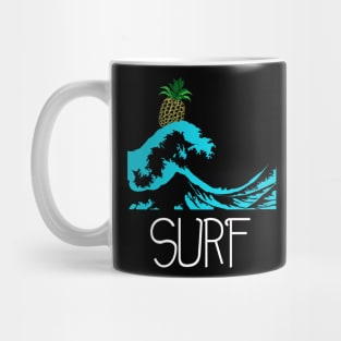 Pineapple at sea wave surf Mug